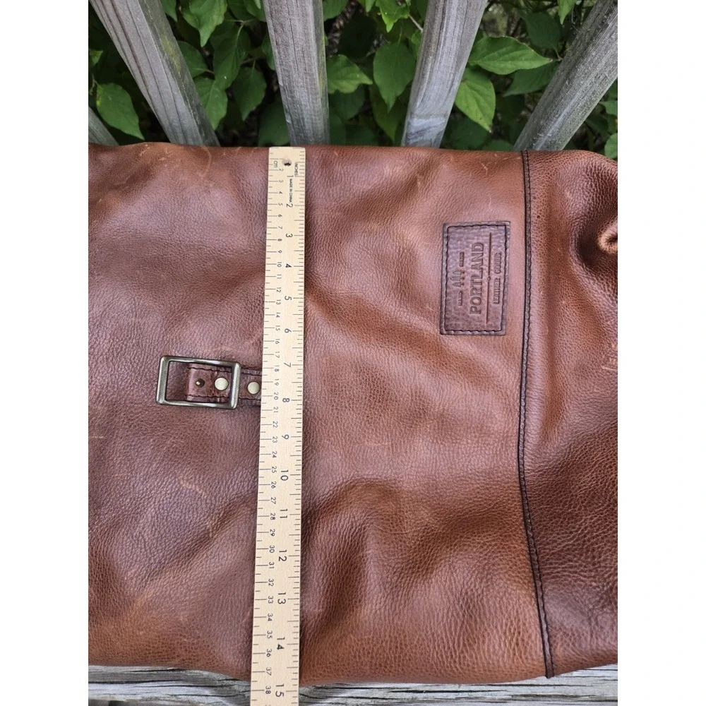 Portland Leather Goods Retired Roll Top Leather Backpack Nutmeg